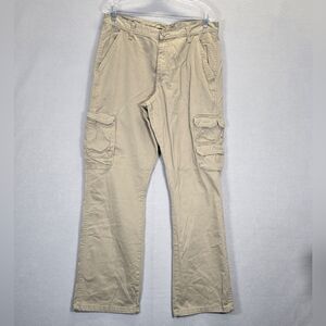 Wrangler Cargo Pants Men 34x32  Khaki High Rise Media Pocket Rugged
